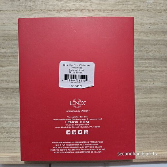 Lenox 2015 Our First Christmas Together Silver Heart Ornament IN BOX - Picture 2 of 2